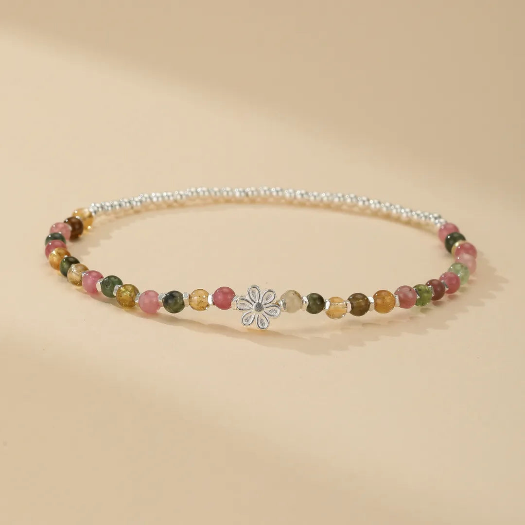 Bracelet Tourmaline "Fraîcheur Printanière" Argent