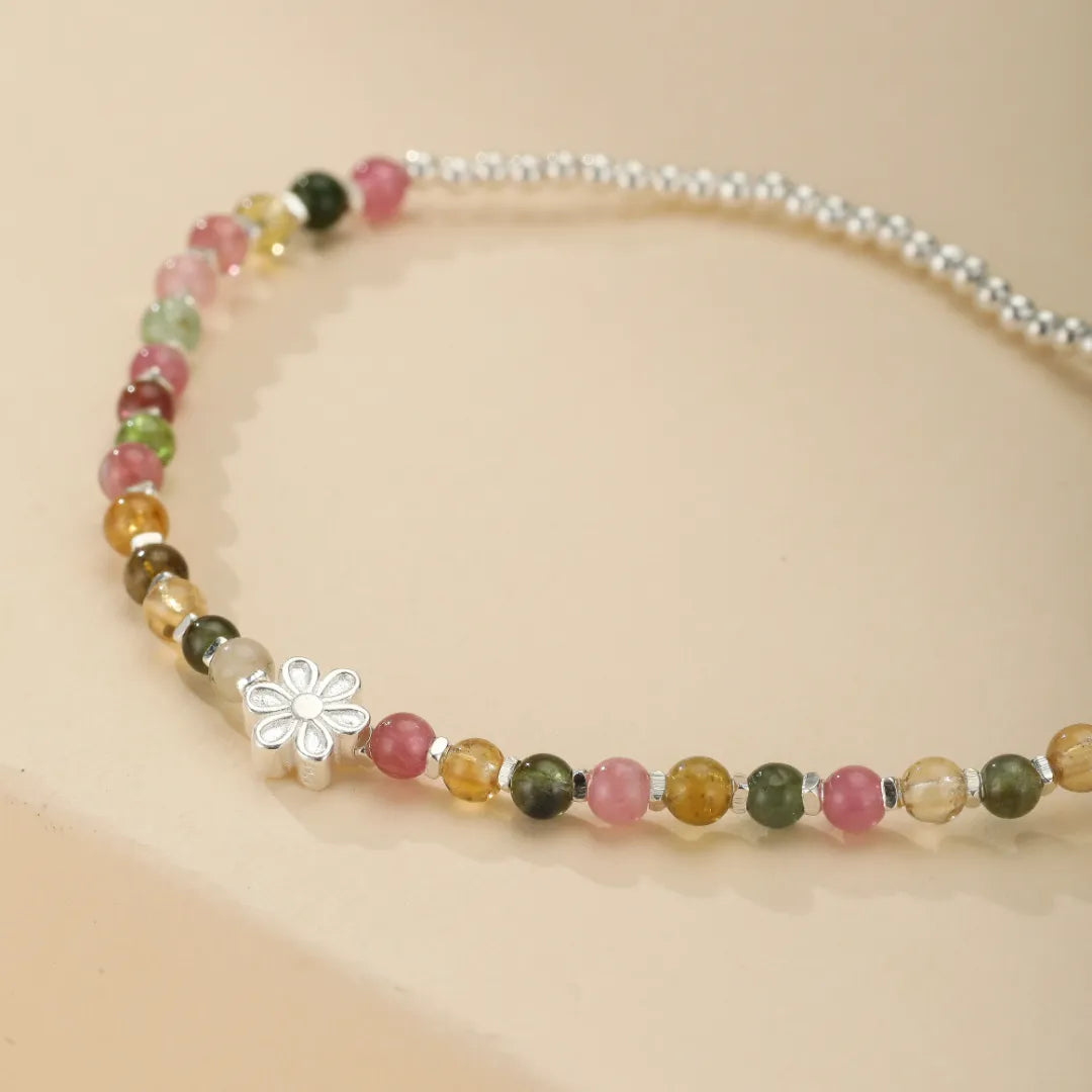 Bracelet Tourmaline "Fraîcheur Printanière" Argent