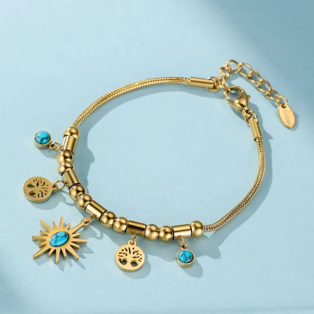 Turquoise Tree of Life Bracelet "Protective Energy"