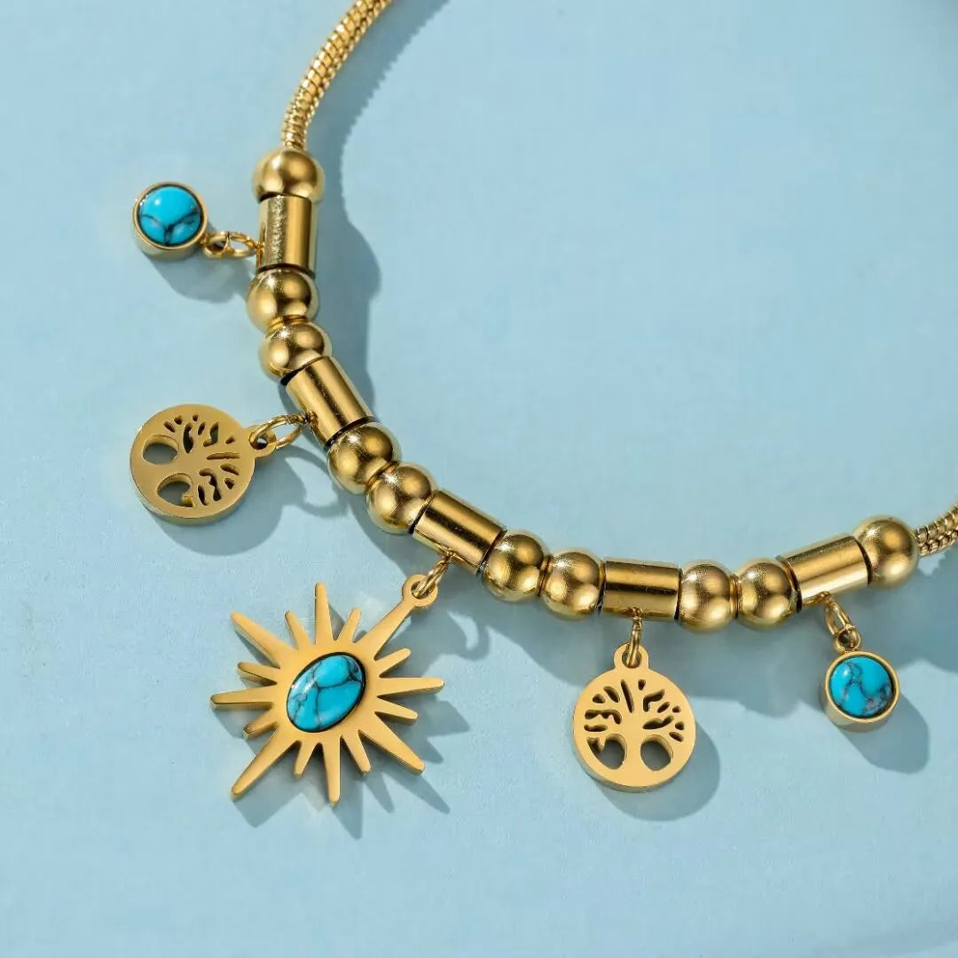 Turquoise Tree of Life Bracelet "Protective Energy"