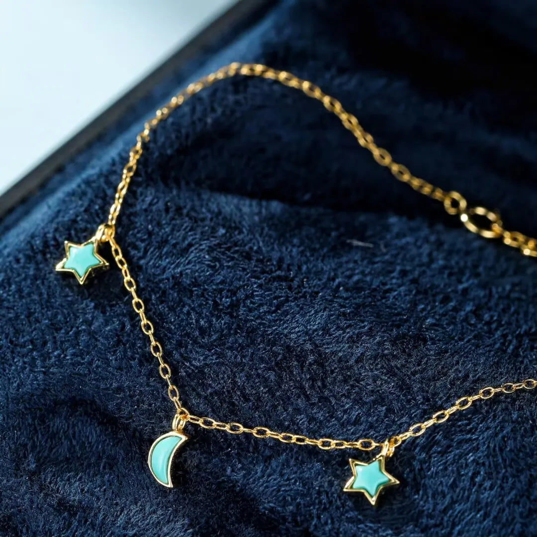 Bracciale Turchese "Equilibrio Celeste" Argento Dorato Oro