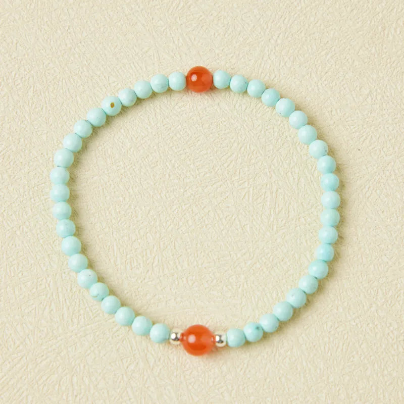 Bracelet Turquoise et Agate "Énergie Apaisante" Argent