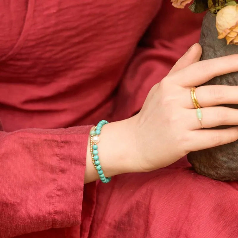 Bracelet Turquoise et Perle "Perle Atlantique"
