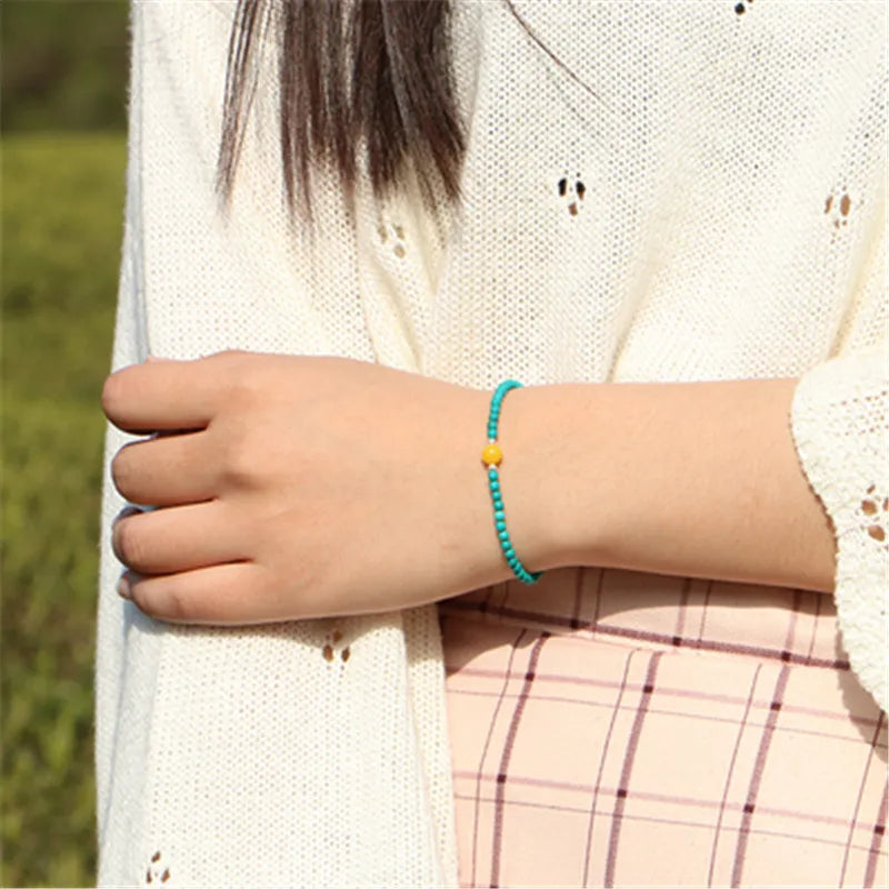 Bracelet Turquoise "Mer et Soleil" Argent