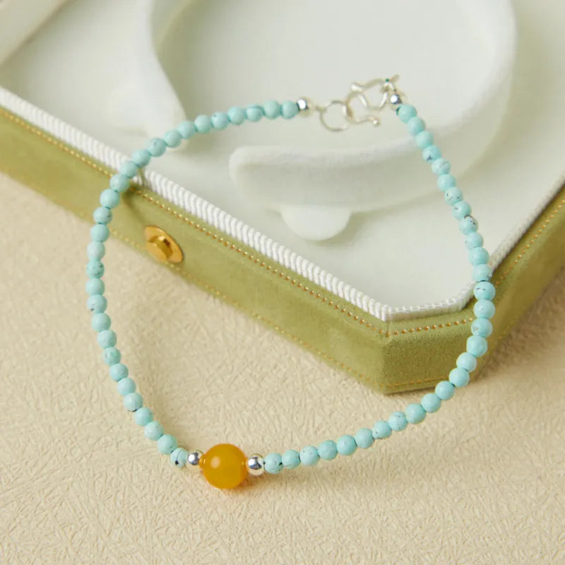 Bracelet Turquoise "Mer et Soleil" Argent