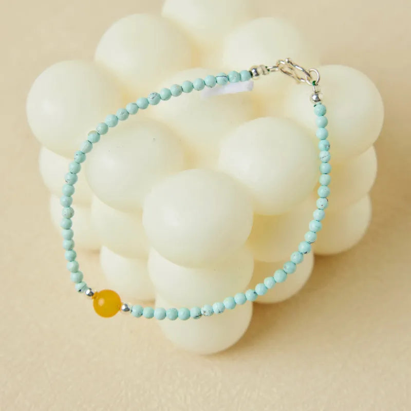 Bracelet Turquoise "Mer et Soleil" Argent