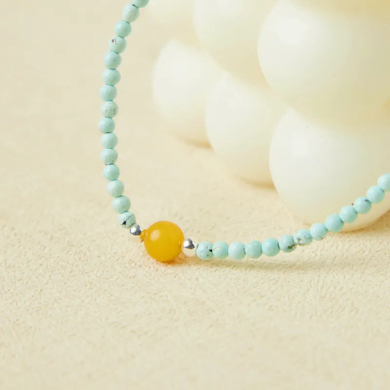 Bracelet Turquoise "Mer et Soleil" Argent