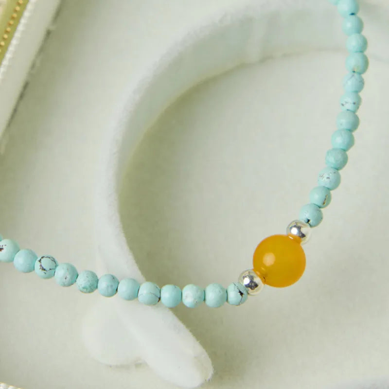 Bracelet Turquoise "Mer et Soleil" Argent