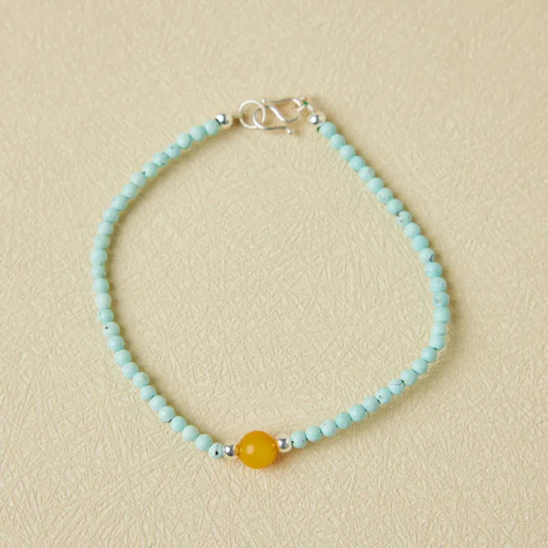 Bracelet Turquoise "Mer et Soleil" Argent