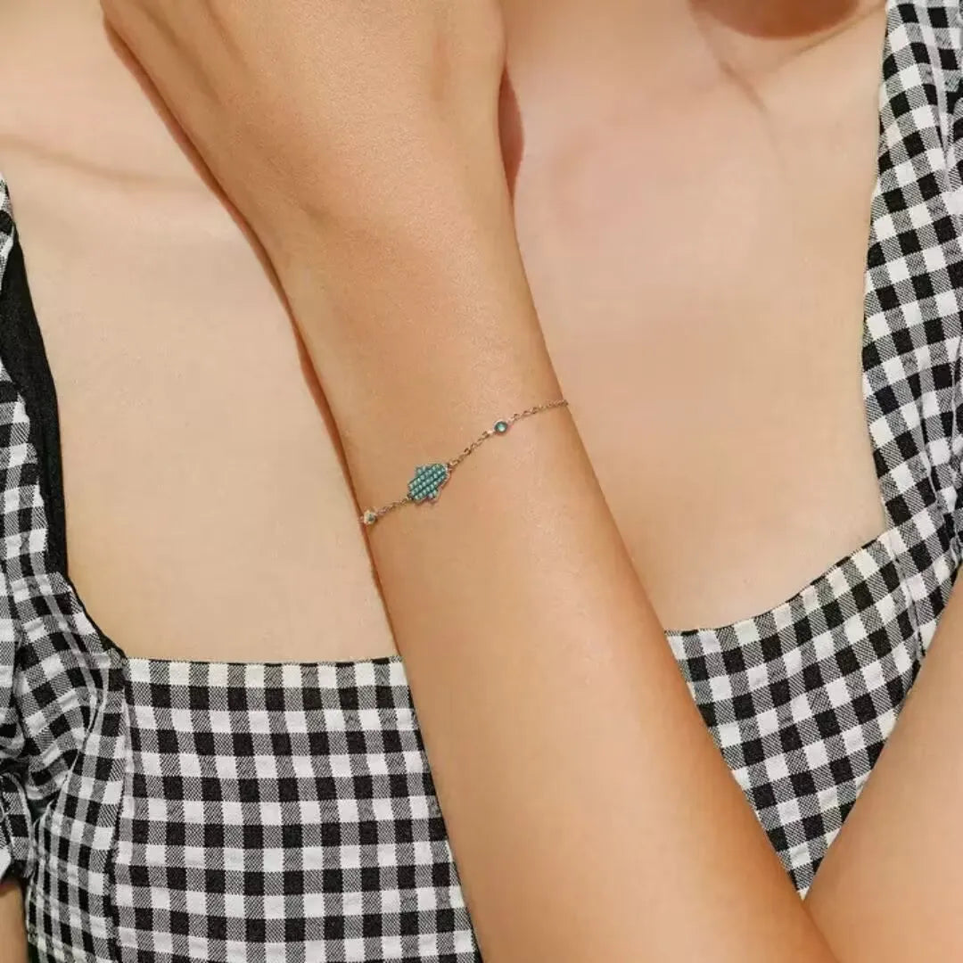 Bracciale Turchese "Perla Protettiva" Argento