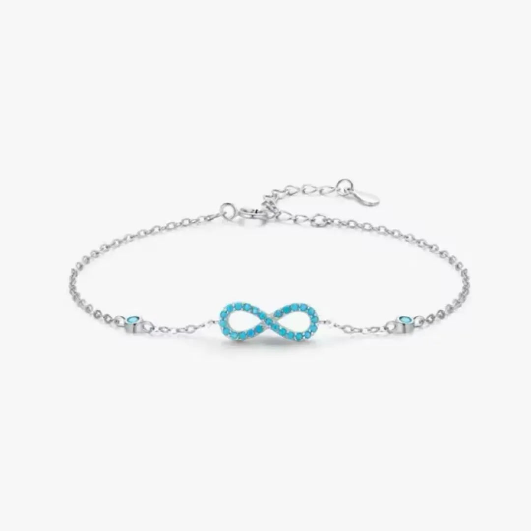 Turquoise Infinity Bracelet "Breath of Infinity" Silver