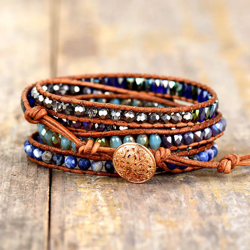 Bracelet Wrap Lapis Lazuli "Rêve Bleu"