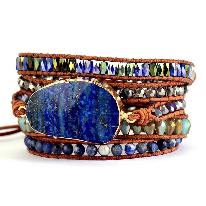 Bracelet Wrap Lapis Lazuli "Rêve Bleu"
