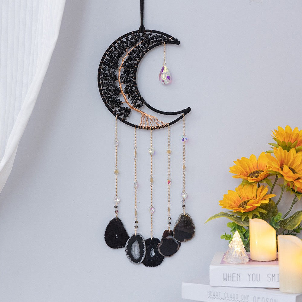 Lunya - Capteur de Soleil en Obsidienne et Agate avec Arbre de Vie