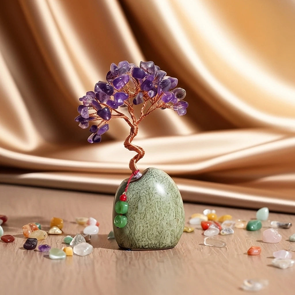 Serenità - Confezione Regalo in Ametista, Albero della Vita e Bracciale