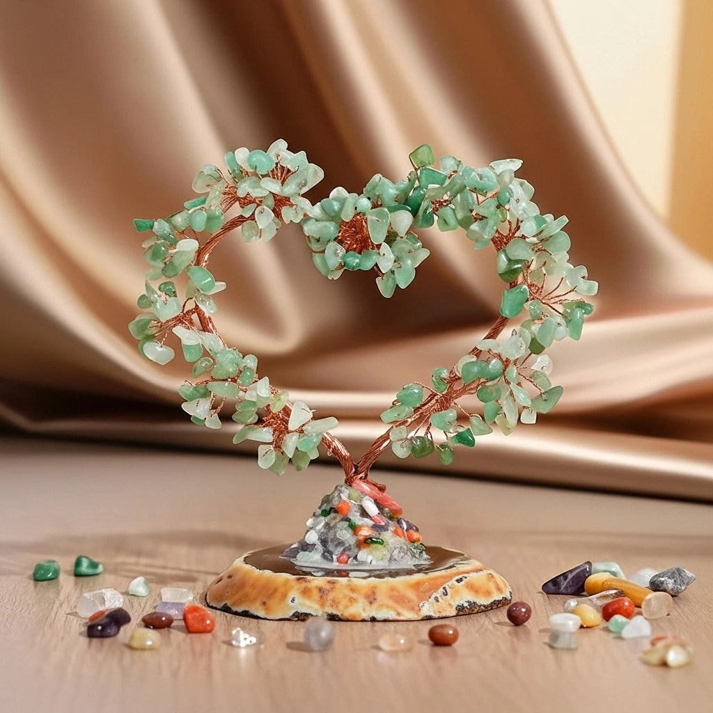 Vertrauen - Geschenkbox aus grüner Aventurin, Lebensbaum und Armband