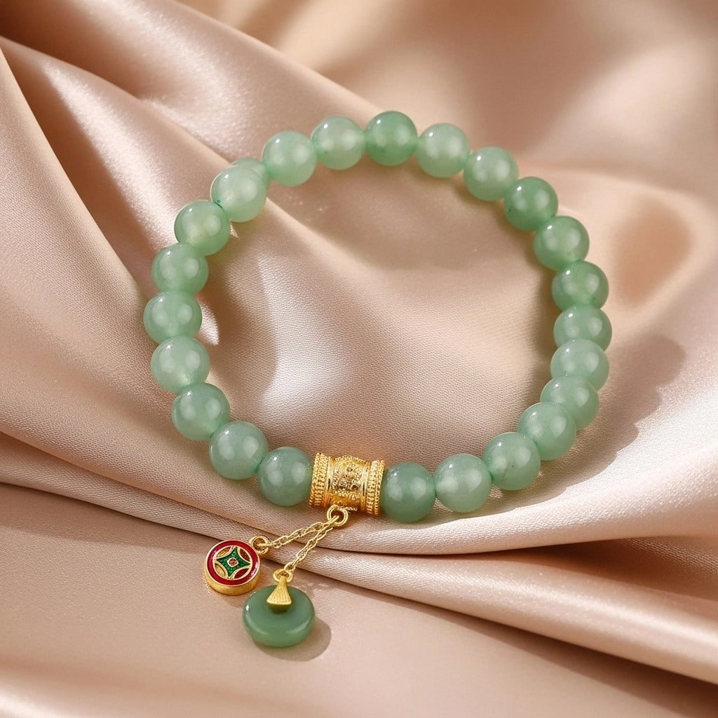 Vertrauen - Geschenkbox aus grüner Aventurin, Lebensbaum und Armband