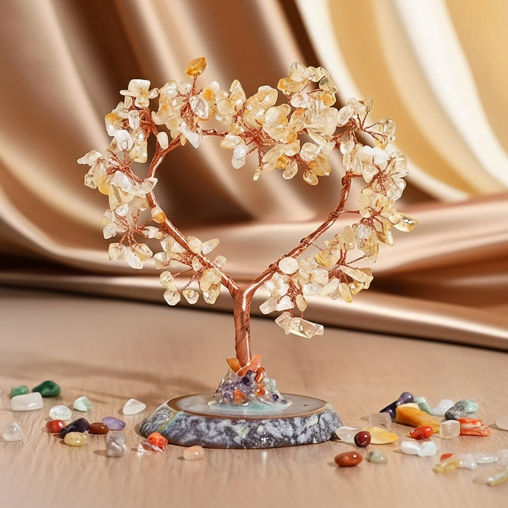 Fortune - Geschenkbox aus Citrin, Lebensbaum und Armband