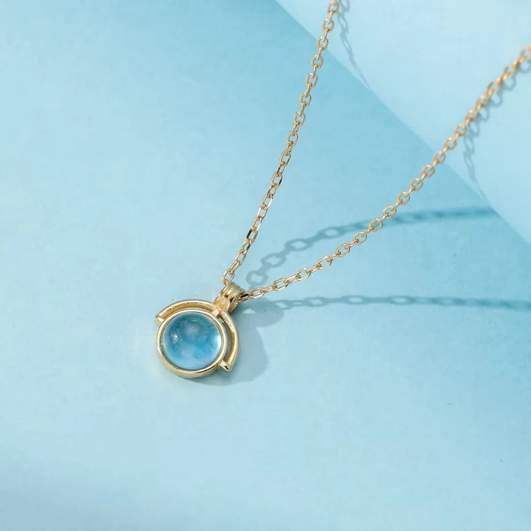 Collana Acquamarina "Mistero dell'Oceano" Argento