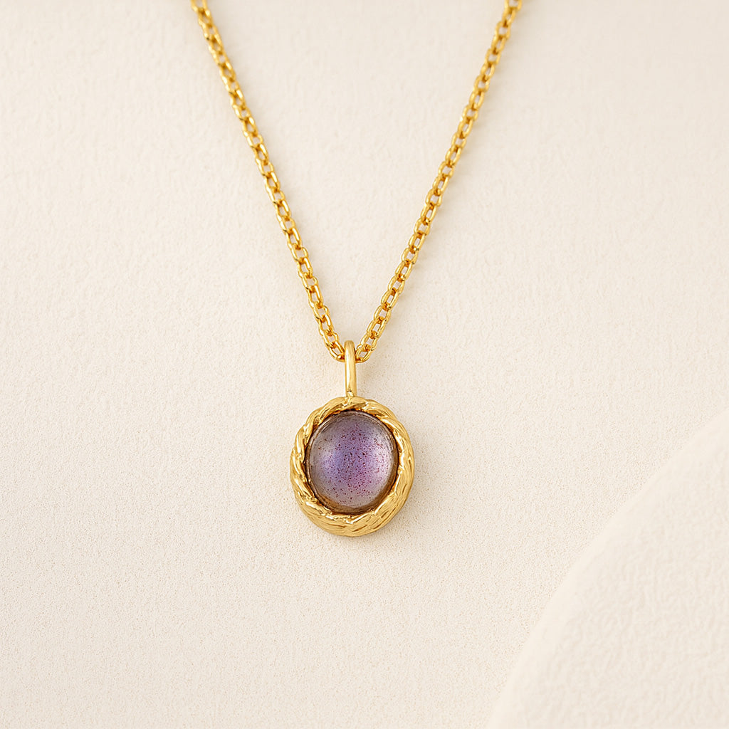 Collier Aigue Marine ou Labradorite "Charme Marin" Argent Doré Or