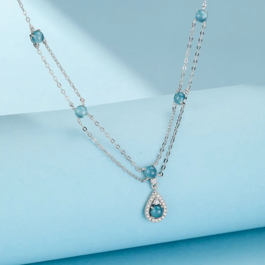 Collana Acquamarina "Sirena Magica" Argento