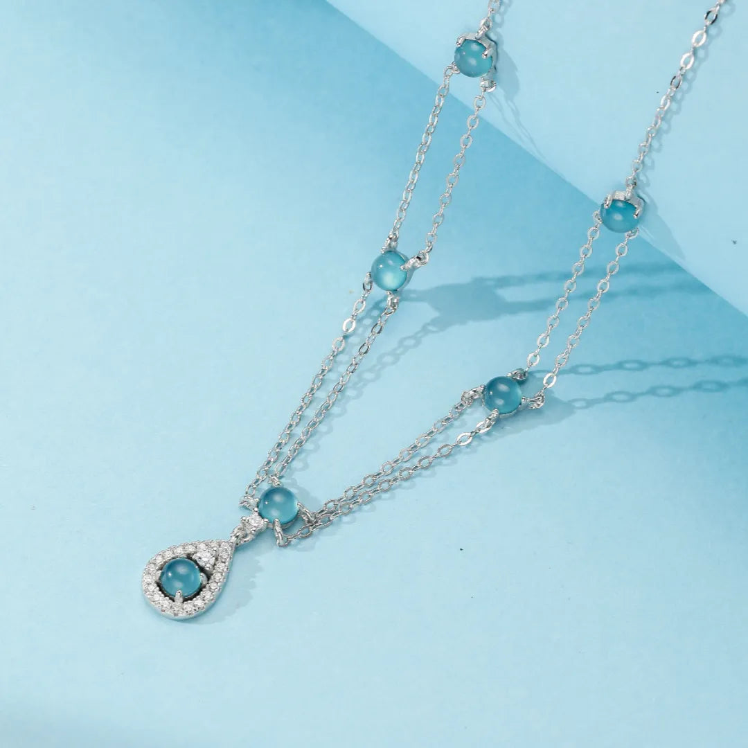 Collana Acquamarina "Sirena Magica" Argento