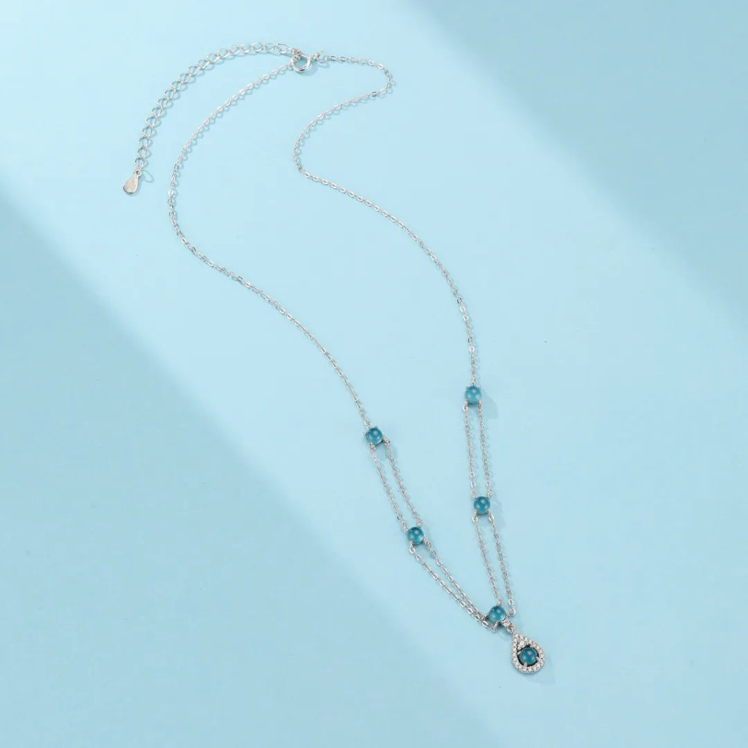 Collana Acquamarina "Sirena Magica" Argento