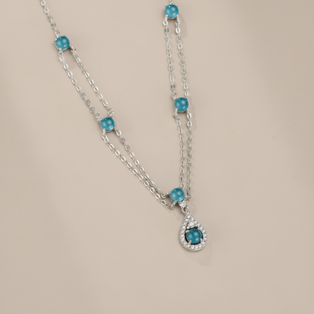 Collar Aguamarina "Sirena Mágica" Plata