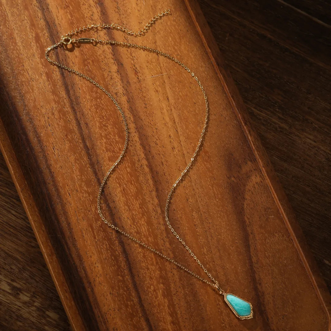 Collar Amazonita "Cielo Claro" Plata Dorada Oro