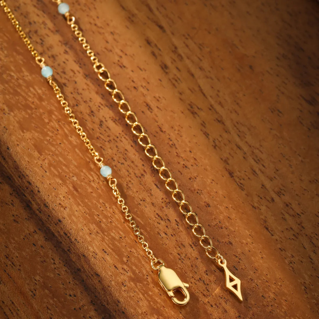 Collier Amazonite "Fraîcheur Marine" Argent Doré Or