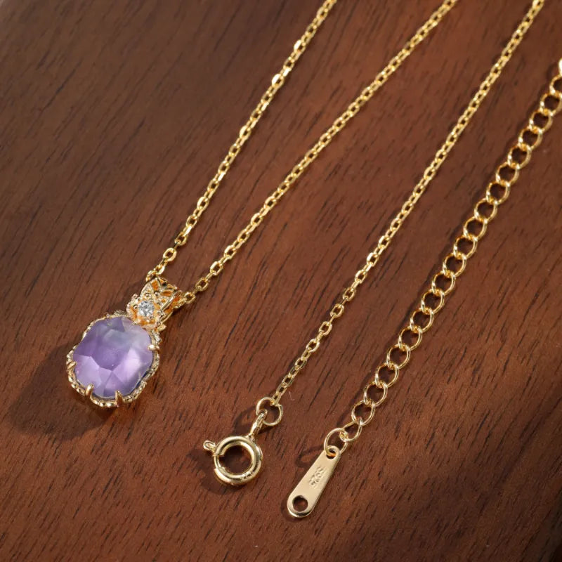 Collier Améthyste "Brume Lilas" Argent Plaqué Or