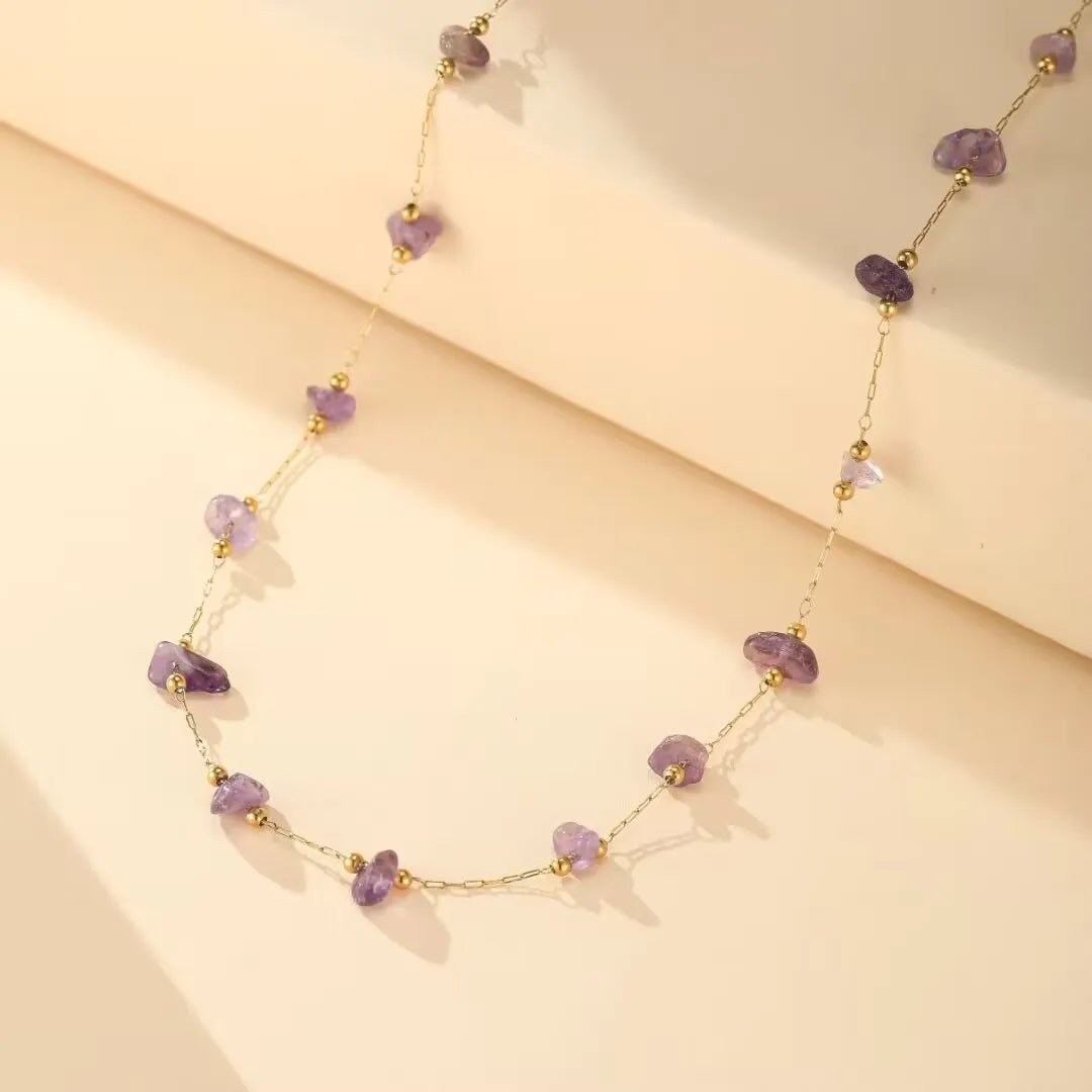 Collier Améthyste "Cascade Lumineuse"