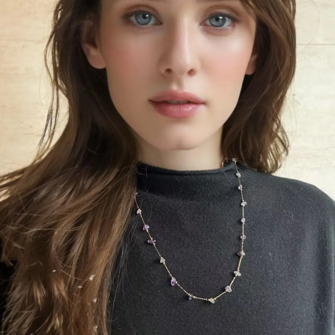 Collier Améthyste "Cascade Lumineuse"