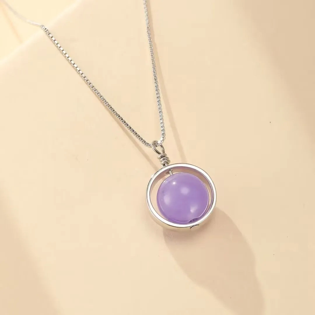 Collar Amatista "Círculo Suave" Plata
