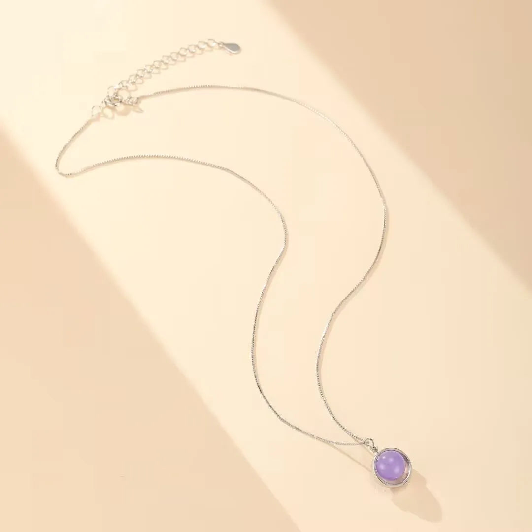 Collar Amatista "Círculo Suave" Plata