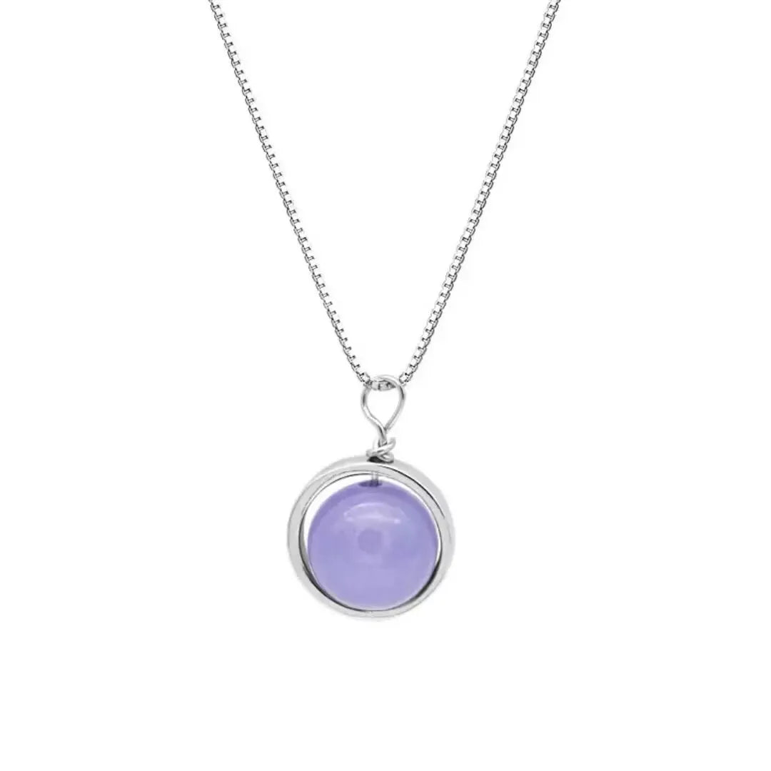 Collar Amatista "Círculo Suave" Plata