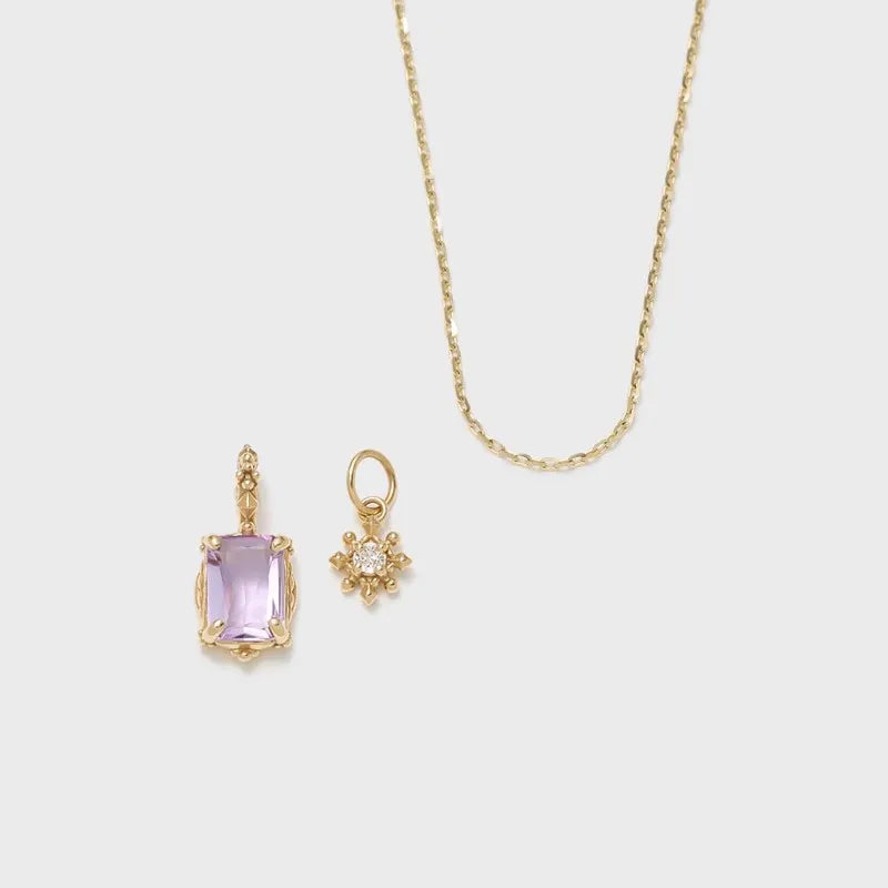 Collier Améthyste "Étoile Céleste" Argent Plaqué Or