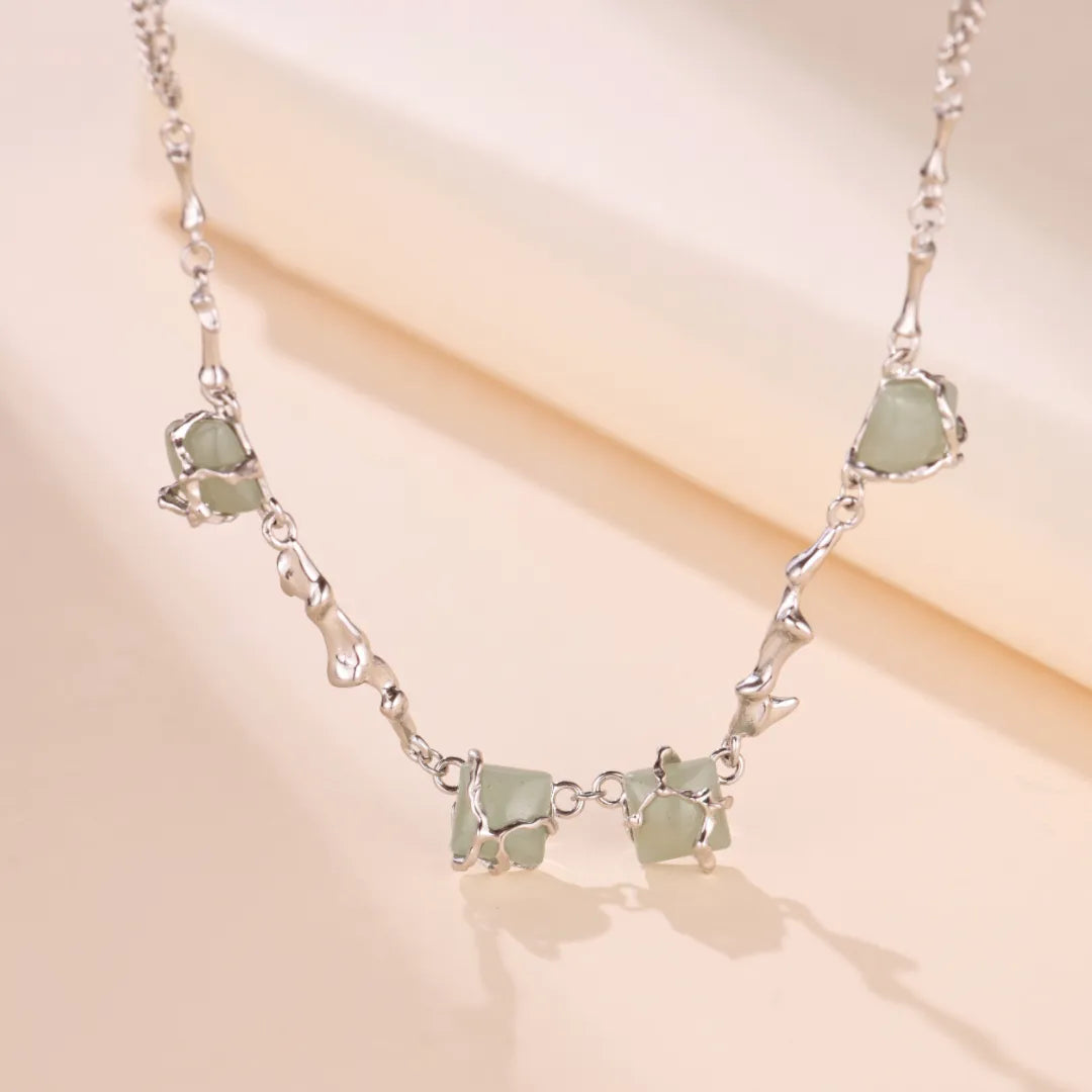 Collier Aventurine "Forêt Enlacée" Argent