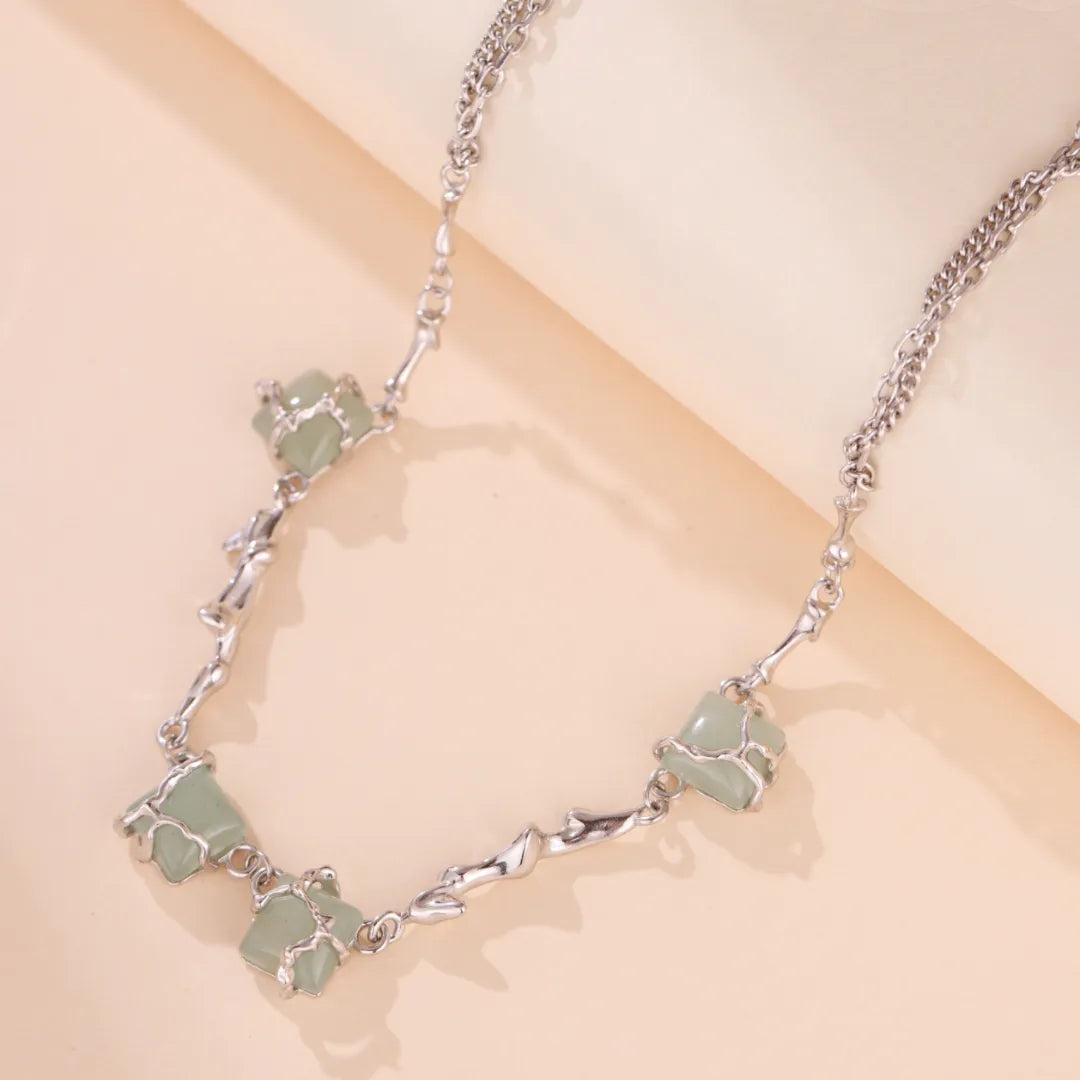 Collier Aventurine "Forêt Enlacée" Argent