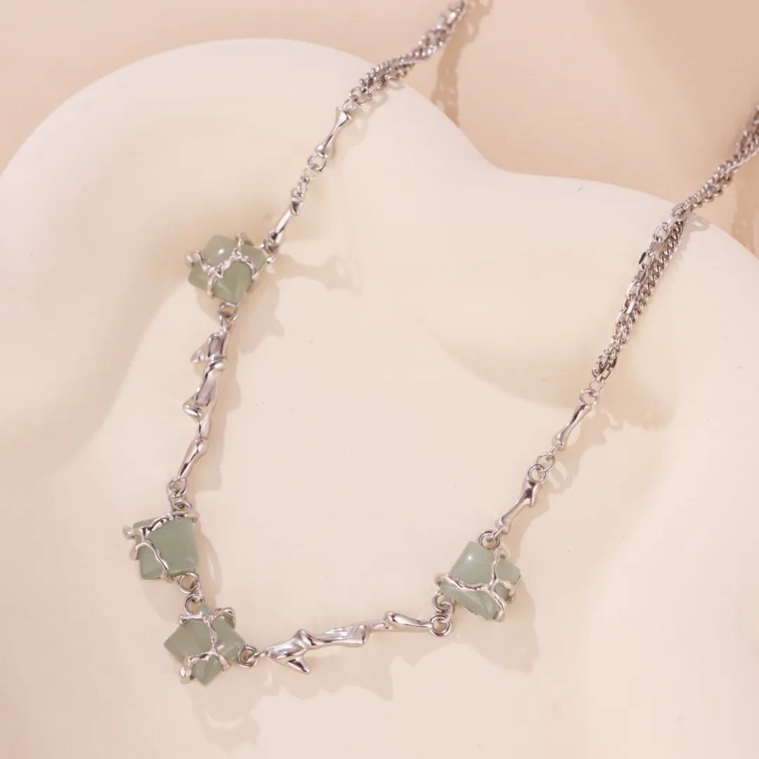 Collier Aventurine "Forêt Enlacée" Argent