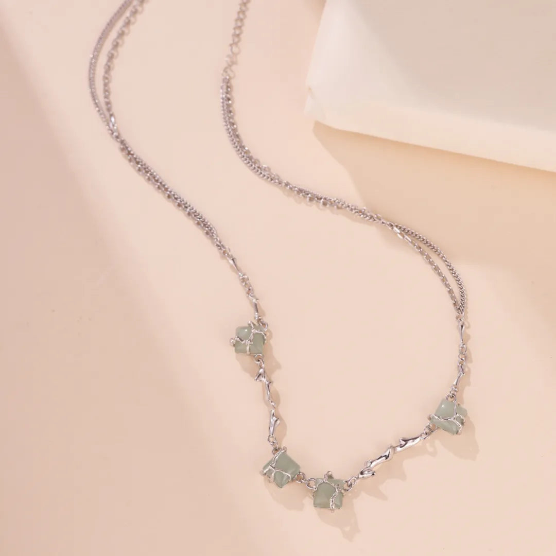 Collier Aventurine "Forêt Enlacée" Argent