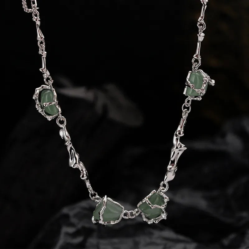 Collier Aventurine "Forêt Enlacée" Argent