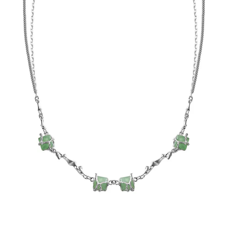 Collier Aventurine "Forêt Enlacée" Argent