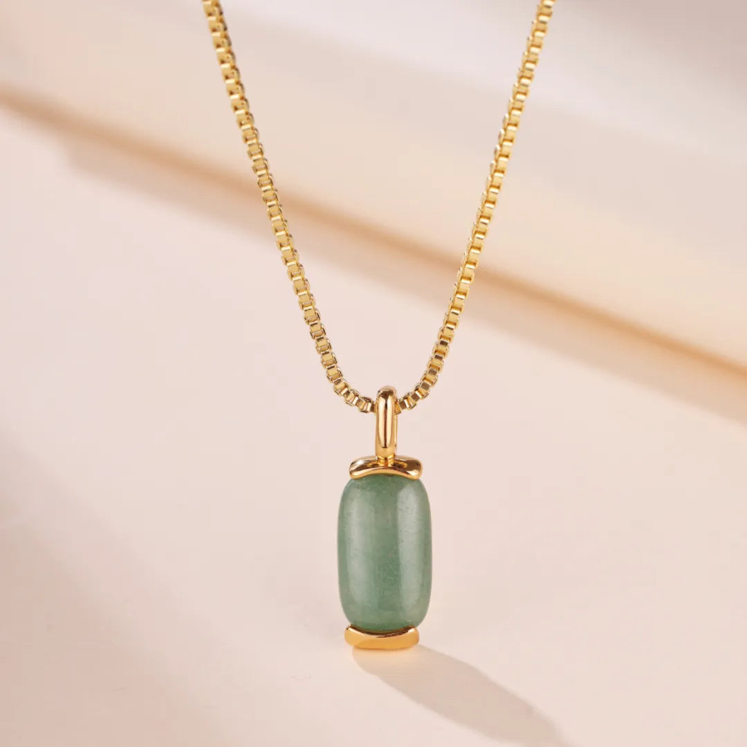 Collier Aventurine ou Œil de Tigre "Nature Paisible" Doré Or