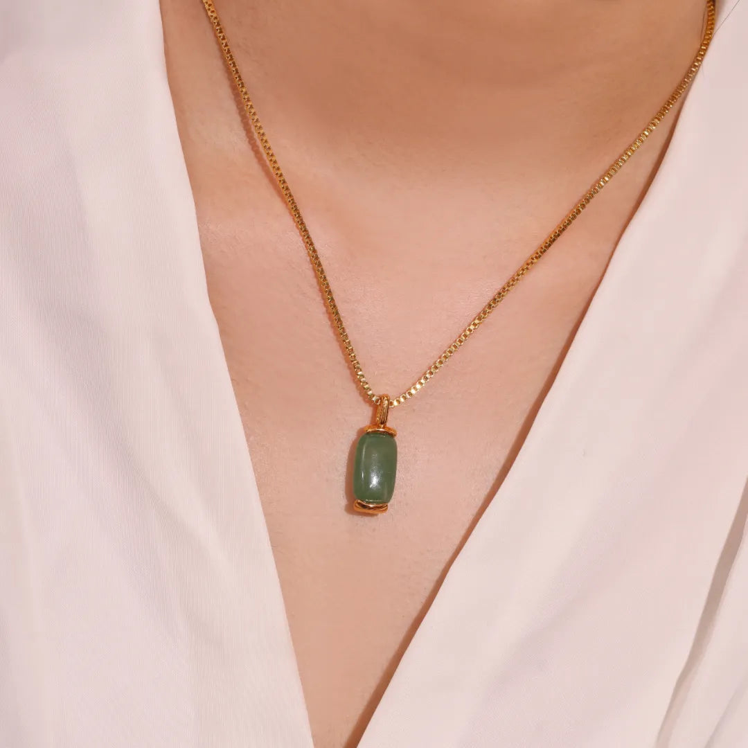 Collier Aventurine ou Œil de Tigre "Nature Paisible" Doré Or