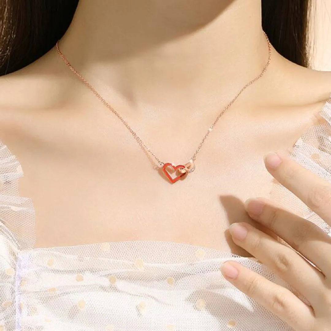 Collier Infini "Cœurs Enlacés" Argent