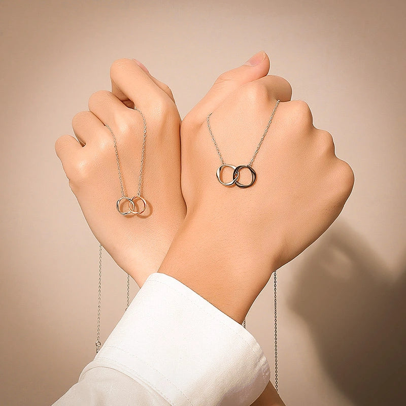Collier Couple Infini "Âmes Unies" Argent