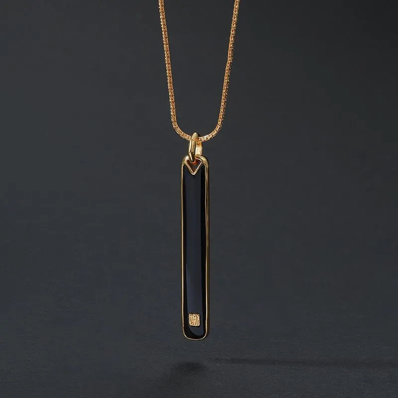 Collier Homme Obsidienne "Force Majestueuse" Argent Doré Or