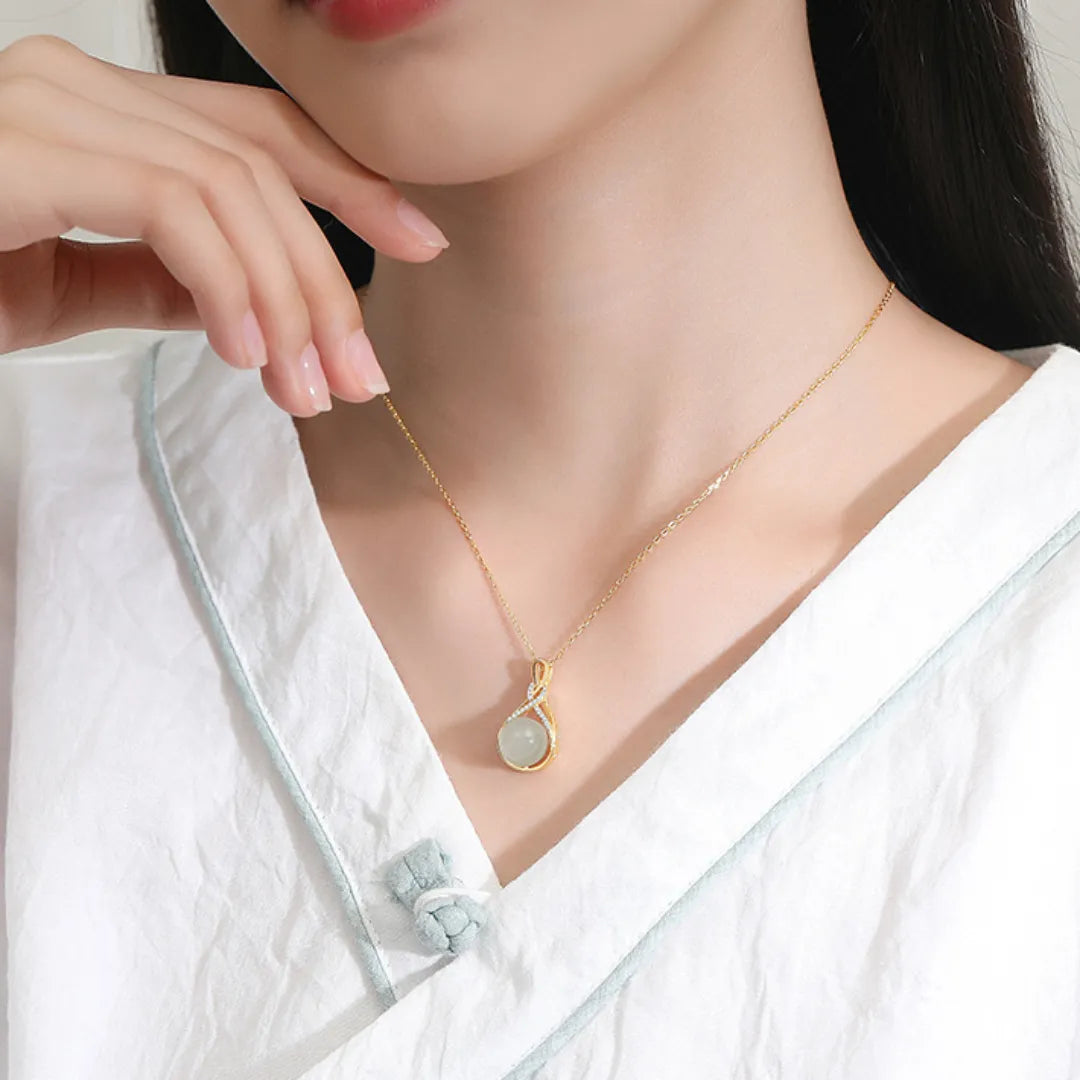 Collier Jade "Beauté Éternelle" Argent Doré Or