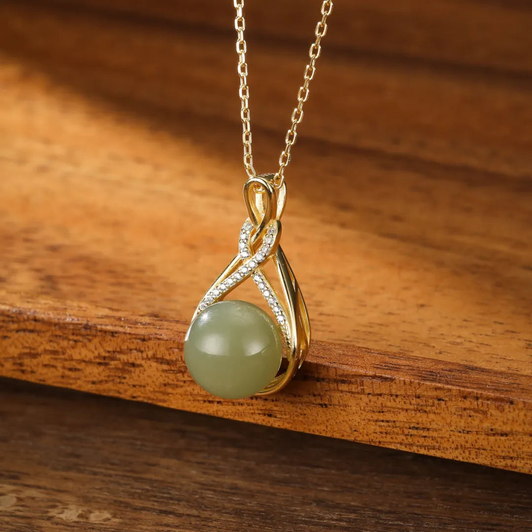 Collier Jade "Beauté Éternelle" Argent Doré Or